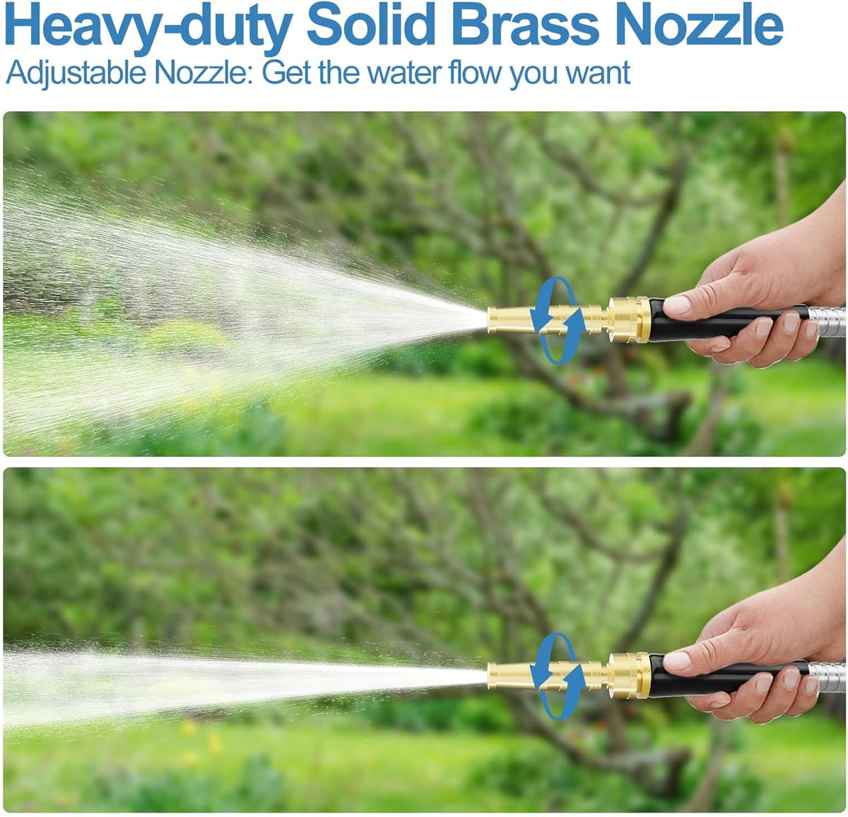 75ft 304 Stainless Steel Metal Garden Hose with Rubber Grip