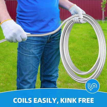 75ft 304 Stainless Steel Metal Garden Hose with Rubber Grip