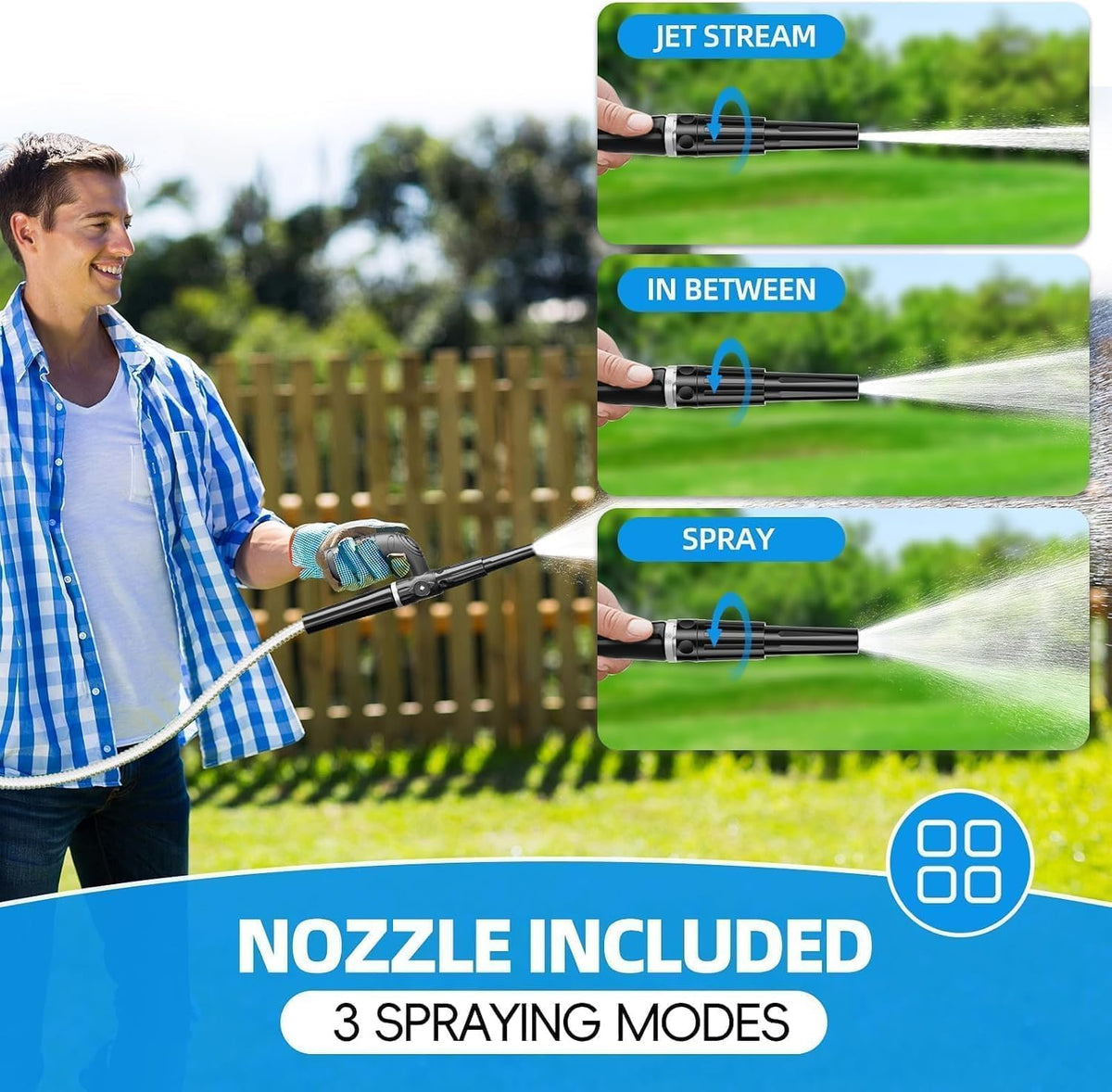 75ft 304 Stainless Steel Metal Garden Hose with Rubber Grip