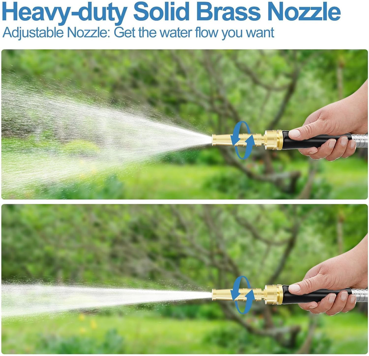 75ft 304 Stainless Steel Metal Garden Hose with Rubber Grip