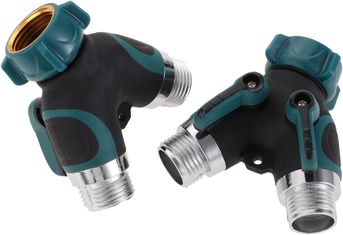 Garden Hose Splitter, 2 Way Hose Connector with 3/4" Connector