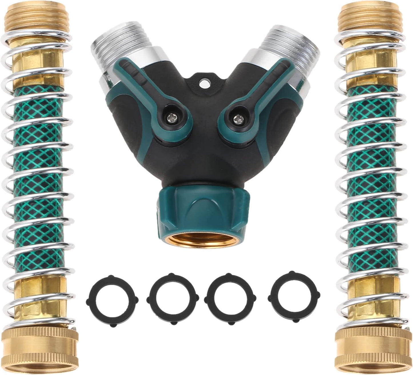 Garden Hose Splitter, 2 Way Hose Connector with 3/4" Connector