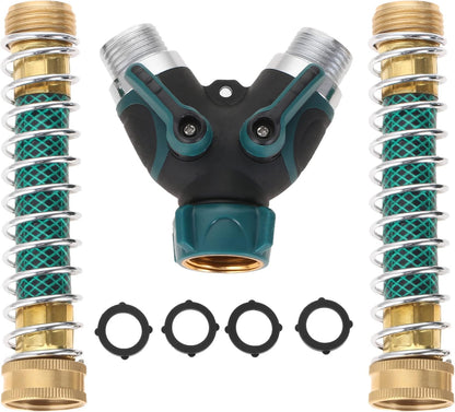 Garden Hose Splitter, 2 Way Hose Connector with 3/4" Connector