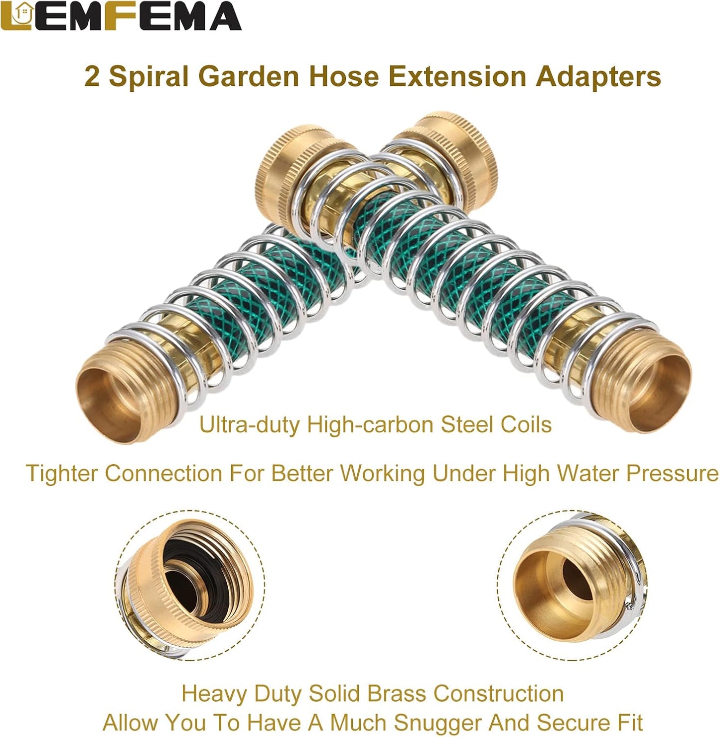 Garden Hose Splitter, 2 Way Hose Connector with 3/4" Connector