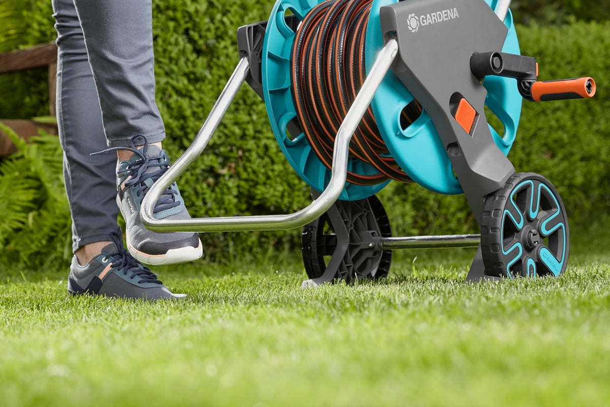 (18517) CleverRoll (1/2" Small/Medium) Frost-Proof Hose Cart, Includes 60' 1/2" Hose, for Convenient Hose Storage and Watering, Hose Included