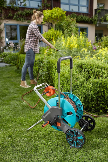 (18517) CleverRoll (1/2" Small/Medium) Frost-Proof Hose Cart, Includes 60' 1/2" Hose, for Convenient Hose Storage and Watering, Hose Included