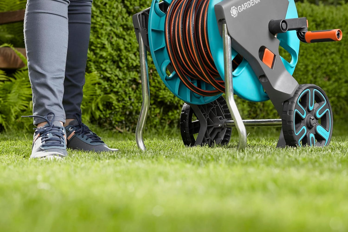 (18517) CleverRoll (1/2" Small/Medium) Frost-Proof Hose Cart, Includes 60' 1/2" Hose, for Convenient Hose Storage and Watering, Hose Included