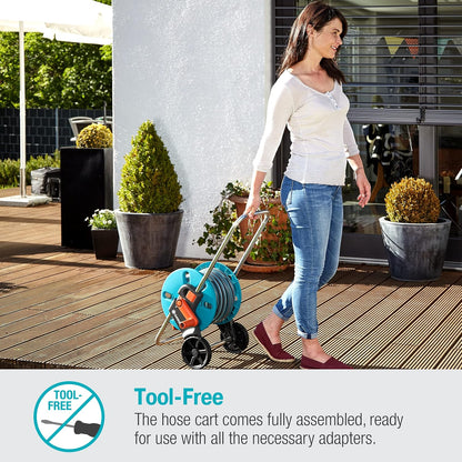 (18517) CleverRoll (1/2" Small/Medium) Frost-Proof Hose Cart, Includes 60' 1/2" Hose, for Convenient Hose Storage and Watering, Hose Included