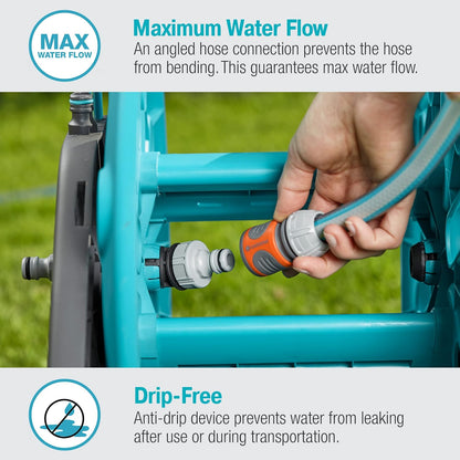 (18517) CleverRoll (1/2" Small/Medium) Frost-Proof Hose Cart, Includes 60' 1/2" Hose, for Convenient Hose Storage and Watering, Hose Included