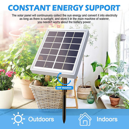 Solar Drip Irrigation System, 490 Timer Modes, 50FT Automatic Plant Watering Kit for 15 Potted Plants, IP67 Waterproof Auto Solar Irrigation Indoor and Outdoor Use for Garden,Balcony, Patio