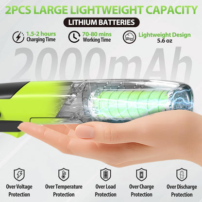 3-in-1 Cordless Hedge Trimmer: 13ft Reach with Extension Pole 2 Batteries Aux Handle Wheel-Assisted for for Garden Lawn – Lightweight Grass Shear and Pruner Set for Women Seniors and Garden Care