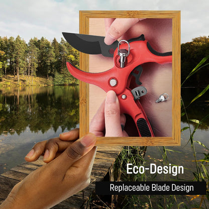 Ratchet Pruning Shears, Garden Shears with 3X Cutting Power. Effort-Saving Heavy-Duty Anvil Pruners. Replaceable Blade Cutting Blade Design. Ideal Secateurs for Precise Trimming, Model DGR-01
