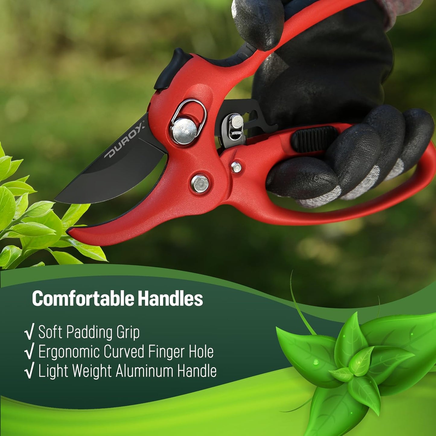 Ratchet Pruning Shears, Garden Shears with 3X Cutting Power. Effort-Saving Heavy-Duty Anvil Pruners. Replaceable Blade Cutting Blade Design. Ideal Secateurs for Precise Trimming, Model DGR-01