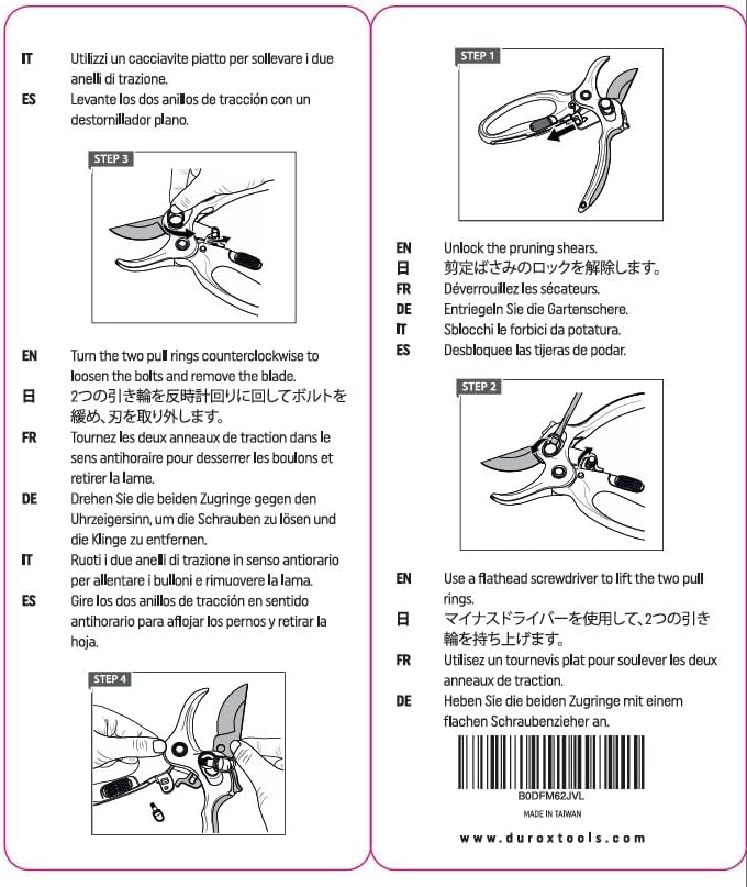 Ratchet Pruning Shears, Garden Shears with 3X Cutting Power. Effort-Saving Heavy-Duty Anvil Pruners. Replaceable Blade Cutting Blade Design. Ideal Secateurs for Precise Trimming, Model DGR-01