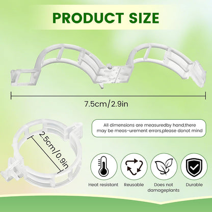 Plant Support Clips, 2026 New Garden Secured Plastic Plant Clips for Climbing Plants, Plastic Trellis Clips Tomato Grape Vine Vegetables Plant Fixing (100, White)