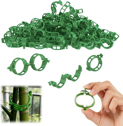 Plant Support Clips, 2026 New Garden Secured Plastic Plant Clips for Climbing Plants, Plastic Trellis Clips Tomato Grape Vine Vegetables Plant Fixing (100, White)