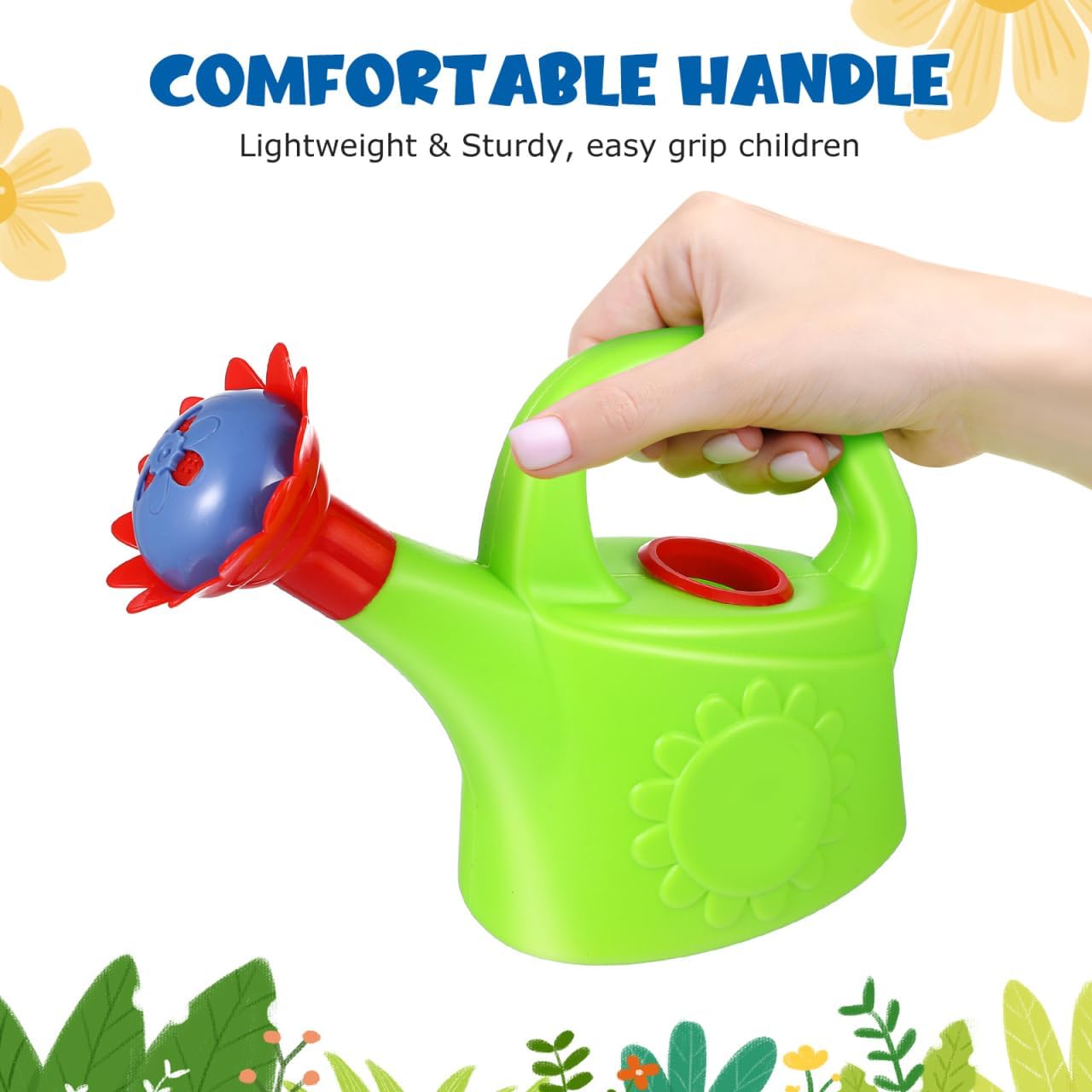 Toddler Watering Can, 2PCS Plastic Chicken Watering Cans, Garden Flower Water Pot for Spring Summer Outdoor, Bath, Beach Sand, for Home School Playhouse Fun (Random Color)