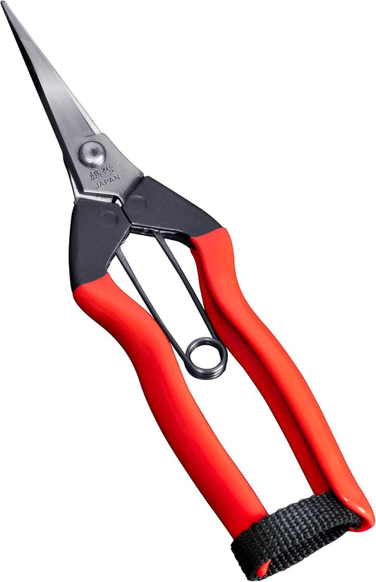 Japanese Garden Shears 7.2" for Plants - Trimming Scissors Precision Pruning Shears with Pointed Tips - Sharp Japanese Stainless Steel Blade & Spring Loaded Handle - Made in Japan