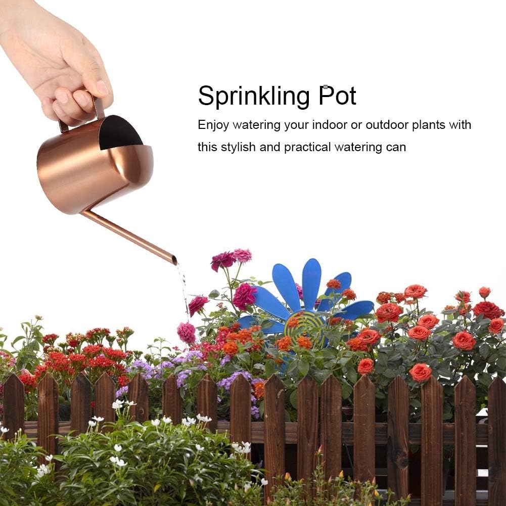 Watering Can, 10oz/300ml Indoor Plants Watering Pot Stainless Steel Small Jug with Long Spout Sprinkling Jar for Houseplant Desk Garden Outdoor Flowers Succulents Bonsai Gardening Decorative
