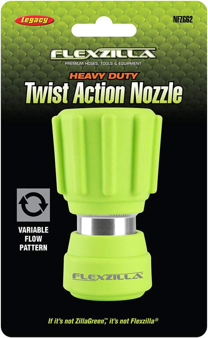 Garden Hose Nozzle - Heavy Duty Twist Action, NFZG62, ZillaGreen™