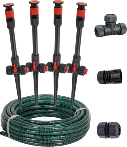 98063 Multi-Adjustable Flex Design Above Ground Irrigation Garden Sprinkler System, Sprinkler & Hose, DIY Plant Watering Set