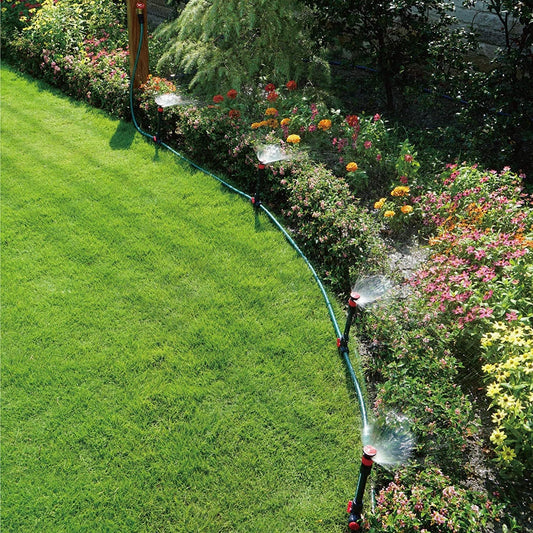 98063 Multi-Adjustable Flex Design Above Ground Irrigation Garden Sprinkler System, Sprinkler & Hose, DIY Plant Watering Set