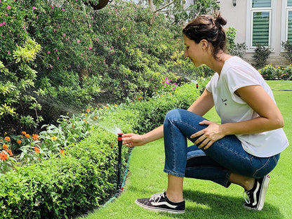 98063 Multi-Adjustable Flex Design Above Ground Irrigation Garden Sprinkler System, Sprinkler & Hose, DIY Plant Watering Set