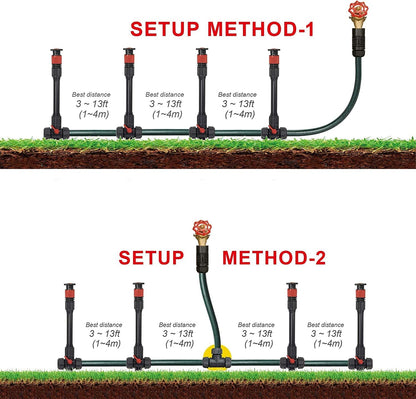 98063 Multi-Adjustable Flex Design Above Ground Irrigation Garden Sprinkler System, Sprinkler & Hose, DIY Plant Watering Set