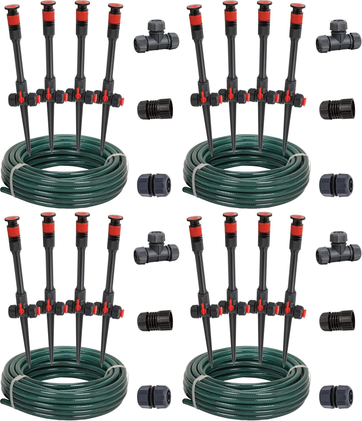 98063 Multi-Adjustable Flex Design Above Ground Irrigation Garden Sprinkler System, Sprinkler & Hose, DIY Plant Watering Set