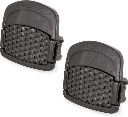 2 Pack Hangout 150 Foot Resin Wicker Mounted Garden Storage Hose Rack, Brown