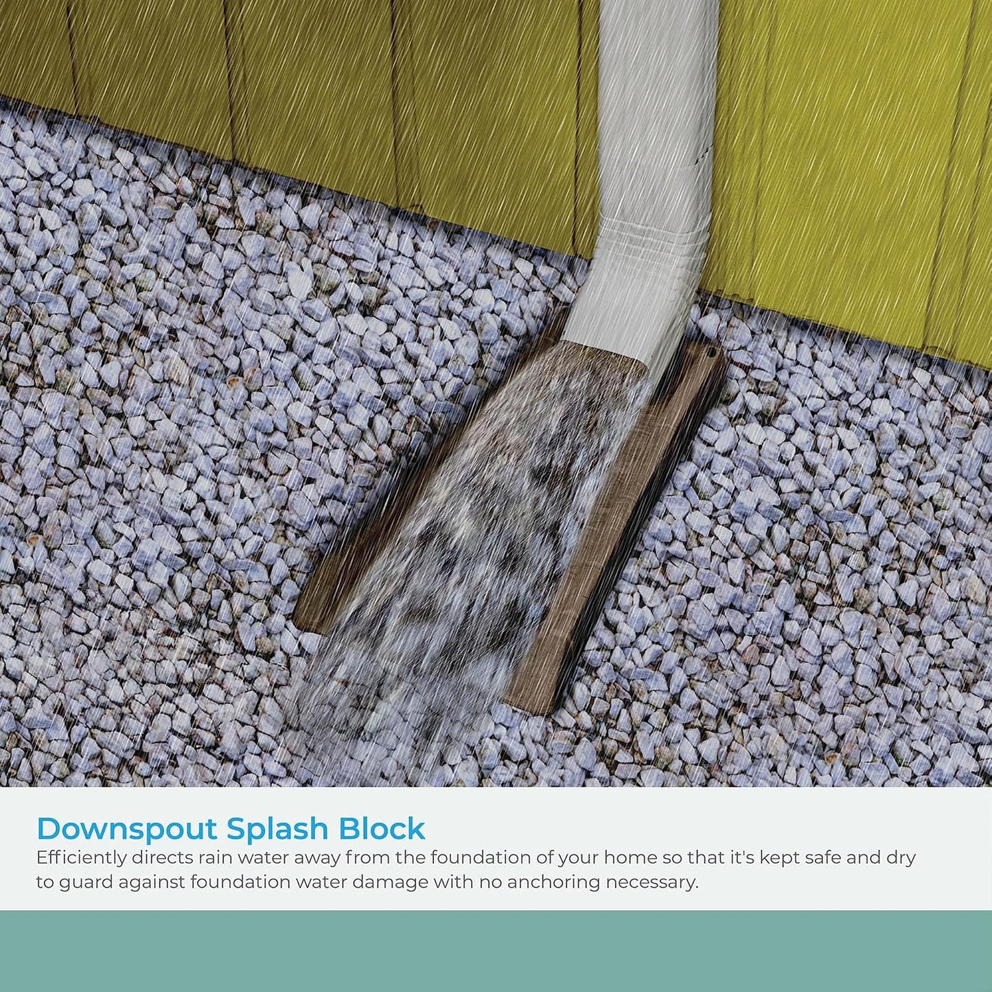 Easy Assembly Downspout Splash Block, Poly Composite, Light Taupe