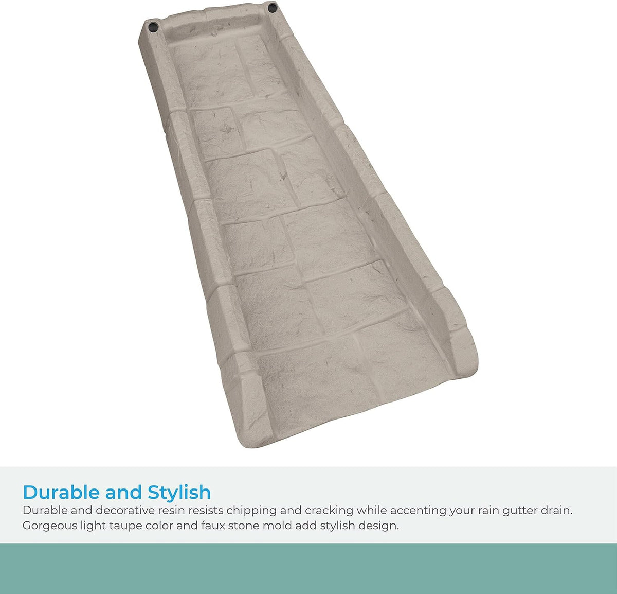 Easy Assembly Downspout Splash Block, Poly Composite, Light Taupe