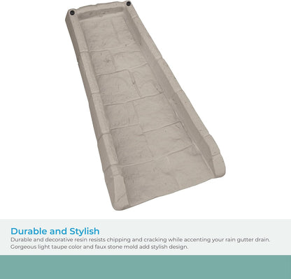 Easy Assembly Downspout Splash Block, Poly Composite, Light Taupe