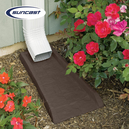 Easy Assembly Downspout Splash Block, Poly Composite, Light Taupe