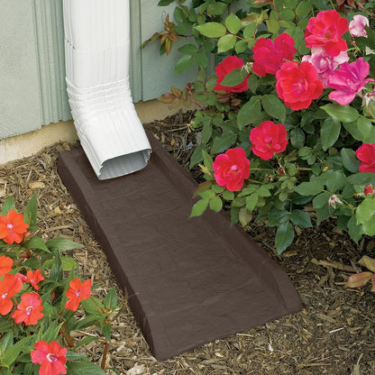 Easy Assembly Downspout Splash Block, Poly Composite, Light Taupe
