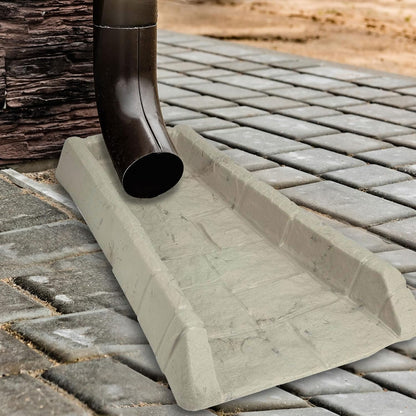 Easy Assembly Downspout Splash Block, Poly Composite, Light Taupe