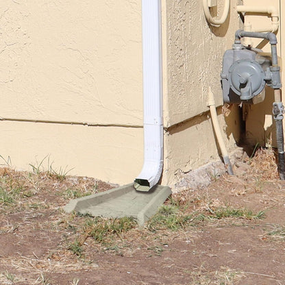 Easy Assembly Downspout Splash Block, Poly Composite, Light Taupe
