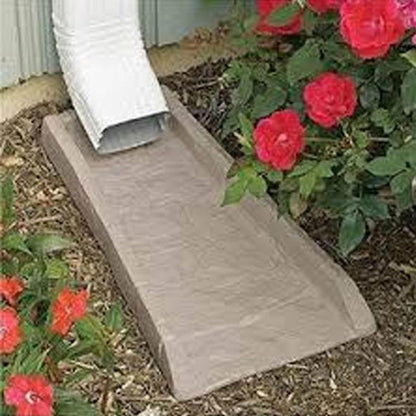 Easy Assembly Downspout Splash Block, Poly Composite, Light Taupe