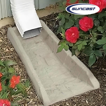 Easy Assembly Downspout Splash Block, Poly Composite, Light Taupe