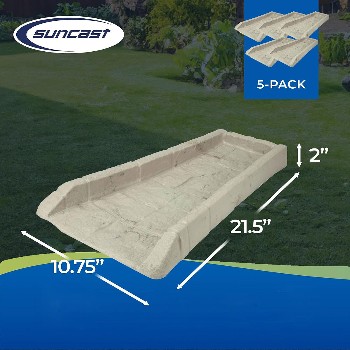 Easy Assembly Downspout Splash Block, Poly Composite, Light Taupe