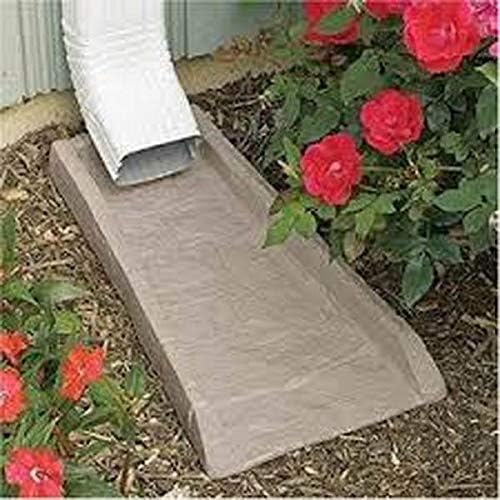 Easy Assembly Downspout Splash Block, Poly Composite, Light Taupe