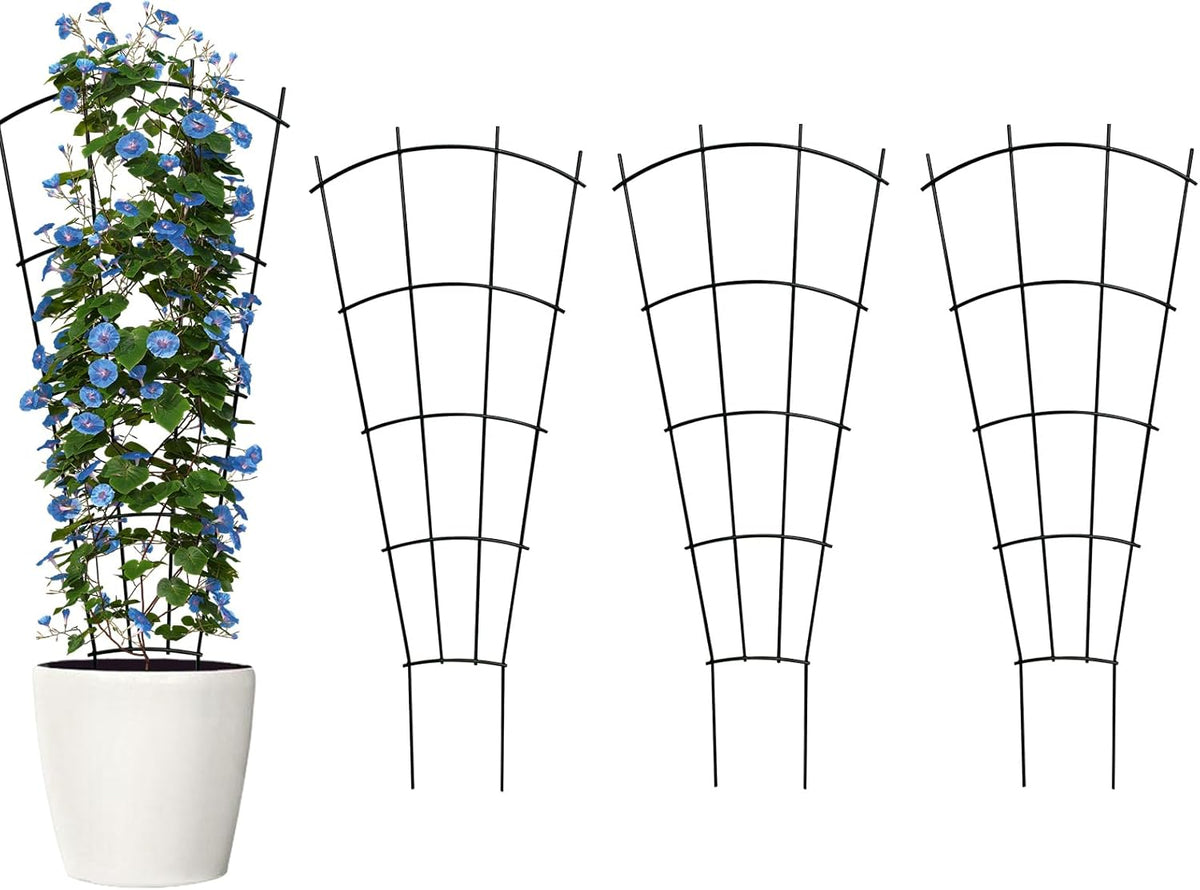 Thealyn 24" Metal Plant Trellis, Climbing Plant Support, 4 Pack (Green)