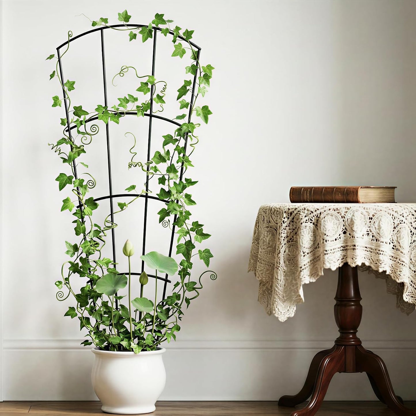 Thealyn 24" Metal Plant Trellis, Climbing Plant Support, 4 Pack (Green)