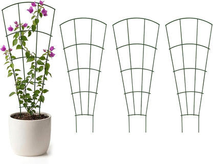 Thealyn 24" Metal Plant Trellis, Climbing Plant Support, 4 Pack (Green)