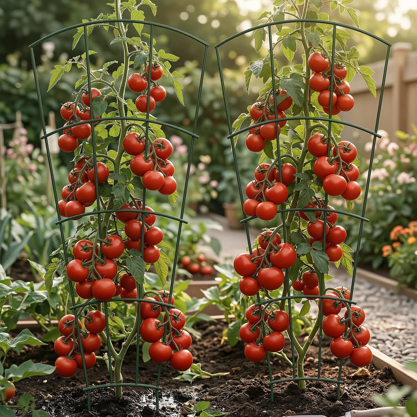 Thealyn 24" Metal Plant Trellis, Climbing Plant Support, 4 Pack (Green)