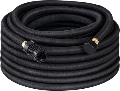 Soaker Hose 75FT for Garden Beds, 5/8 Inch Round Drip Hose with Pressure Regulator, Flexible Leakproof, Save 75% Water, Irrigation Hose for Vegetable, Fruit Beds, Shrubs, Lawn, Yard