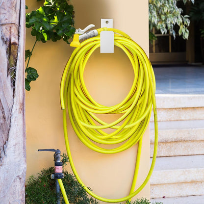 Garden Hose Holder Wall Mount Metal, White