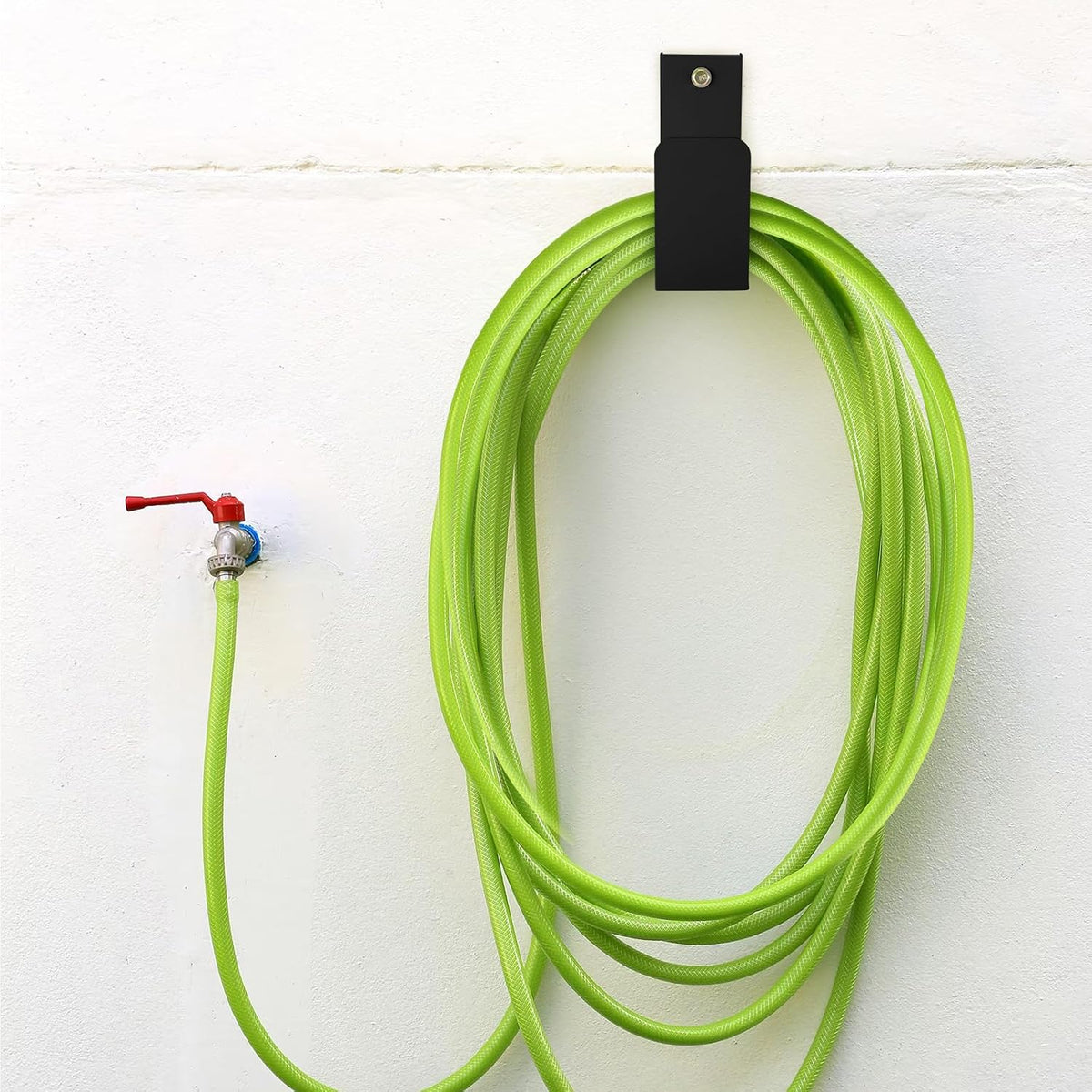 Garden Hose Holder Wall Mount Metal, White