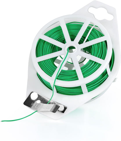 656FT Garden Twist Tie Wire with Cutter, Rustproof for Plants & Home Use
