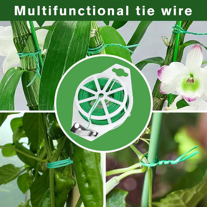 656FT Garden Twist Tie Wire with Cutter, Rustproof for Plants & Home Use